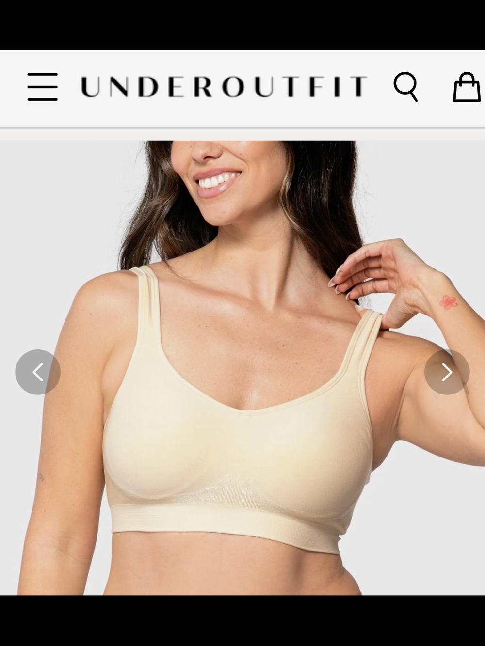 (2)Underoutfit  Sand Wireless Adj Strap Comfort Bra- Soft Support